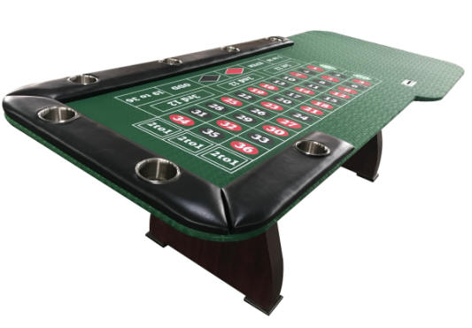 84″ Roulette Table W/ Folding Legs And Cup Holders