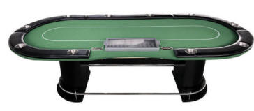 96" Poker Table With Pedestal Legs Footrest Base