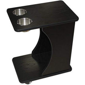 Black Drink Snack Poker Side Table with Casters