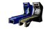 An arcade-style Ice Ball Pro alley roller machine with blue and black color scheme, featuring multicolor LED lighting and designed for multiple players.
