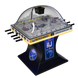 A Super Chexx Pro Bubble Hockey table with custom graphics featuring the Buffalo Sabres and a dome cover, indicating it's a limited edition unit.