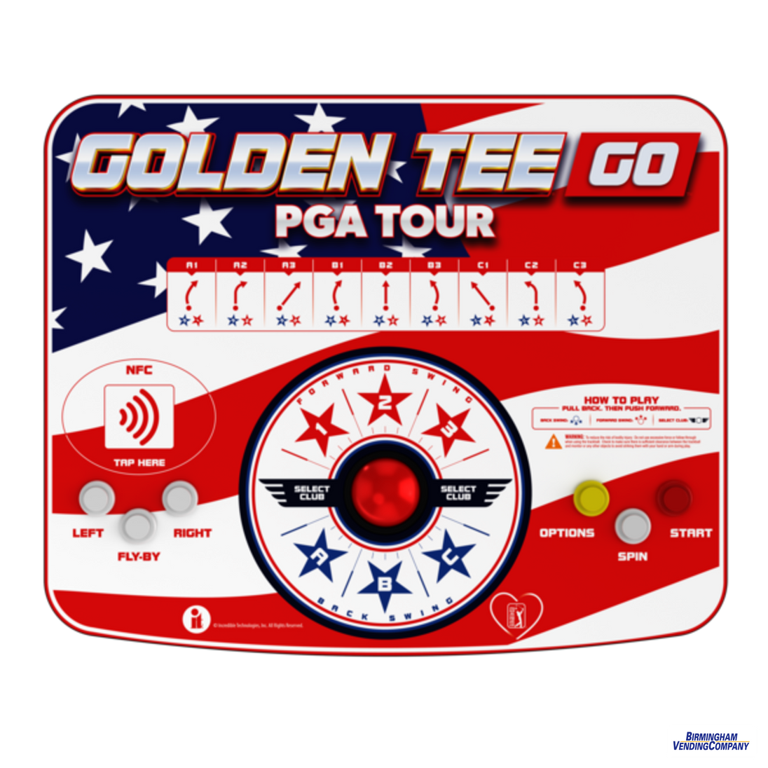 Incredible Technologies Golden Tee Pga Tour Go 2026 Stars and Stripes Edition