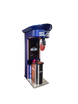 Boxing punching bag machine with digital display on a white background