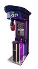Boxing glove and punching bag machine with digital display on a white background