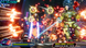 Video game screen with a robot character in a vibrant, action-packed scene.
