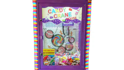 Candy crane mouse toy box with colorful design on a white background