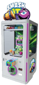 An arcade version of the game 'Ice Smash N' Win', featuring a colorful cabinet with marquee lights and buttons, designed for skill-based gameplay.