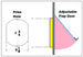 Diagram of a prize hole and adjustable flap door with measurements.