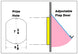 Diagram of a prize hole and adjustable flap door with measurements.
